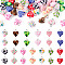 39Pcs 13 Colors Handmade Polymer Clay Charms, Heart, with Platinum Tone Iron Loops, Mixed Color, 13x10x6mm, Hole: 2mm, 3pcs/color