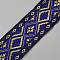 Polyester Ribbons, Rhombus, Dark Blue, 2 inch(50mm), about 7.66 Yards(7m)/pc