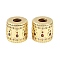 Brass Micro Pave Cubic Zirconia European Beads, Column, Real 18K Gold Plated, 10x10.5mm, Hole: 4.2mm