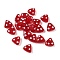 Handmade Lampwork Beads, Bumpy Triangle, Dark Red, 12.5~14.5x14~14.5x7~8.5mm, Hole: 1.6~1.8mm