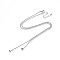 2MM Brass Textured Ball Chain Necklace Making, for Half Drilled Beads, Cadmium Free & Nickel Free & Lead Free, Platinum, 16.54 inch(42cm), Pin: 0.8mm