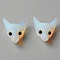Opalite Pendants, Top Drilled Beads, with Black Onyx Eye, Wolf Head, 30.5x23.5x11.5~13mm, Hole: 2mm
