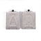 Non-Tarnish 304 Stainless Steel Pendants, Laser Cut, Rectangle with Letter A, Stainless Steel Color, 23.5x15.5x3mm, Hole: 1.6mm
