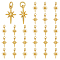 24Pcs Brass Pendants, with Jump Rings, North Star, Real 18K Gold Plated, 16.5x9x2.5mm, Hole: 3.4mm