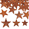 30Pcs 3 Styles Iron Pendants, Rusting, Star, Coconut Brown, 38~59x39.5~62x4~6mm, Hole: 1~2.5mm, 10pcs/style
