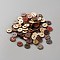 100Pcs 2-Hole Wooden Buttons, Flat Round, Mixed Color, 14.5x2.5mm, Hole: 1.8mm