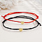 Adjustable Fibre Cord Bracelets, Brass Jewelry Bracelets for Couple Friends, Heart