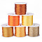 6 Rolls 6 Colors 6-Ply Polyester Metallic Thread, for Embroidery and DIY Braided Bracelets Making, Mixed Color, 0.4mm, about 54.68 yards(50m)/roll, 1 roll/color