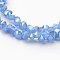Electroplate Glass Bead Strands, Imitation Jade, Pearl Luster Plated, Faceted, Diamond, Cornflower Blue, 4x4mm, Hole: 1mm, about 143pcs/strand, 11.8 inch