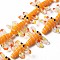 Autumn Theme Handmade Lampwork Beads Strands, Dragonfly, Orange, 25~30x34~38x8.5~9.5mm, Hole: 1.2mm, about 20pcs/strand, 16.73 inch(42.5cm)