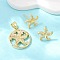 Brass Micro Pave Cubic Zirconia Pendant & Stud Earrings Sets for Women, Real 18K Gold Plated, Starfish, 12x12.5mm, 20.5x18x3mm, Hole: 5x3.4mm