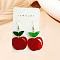 Acrylic Dangle Earrings, Apple, Golden, FireBrick, 60x31mm