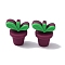 Leaf Pot Food Grade Eco-Friendly Silicone Beads, Medium Violet Red, 30x26x20mm, Hole: 2mm