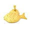 Alloy Pendants, Sea-fish, Golden, 45.4x69x2.6mm, Hole: 13x5.5mm