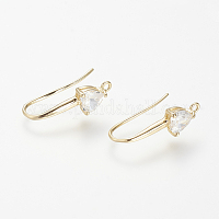 Медные крючки серьги кубического циркония&nbsp;KK-R037-191G