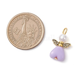 Подвески-ангелы из искусственного жемчуга из акрила и АБС-пластика&nbsp;PALLOY-JF04466-01