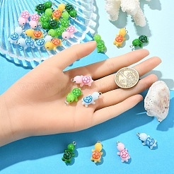 25 шт. 5 цвета непрозрачные подвески из смолы&nbsp;RESI-YW0002-09