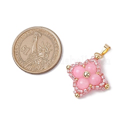 Подвески из натурального желтого окрашенного нефрита и стеклянных бусин&nbsp;PALLOY-MZ00365-02