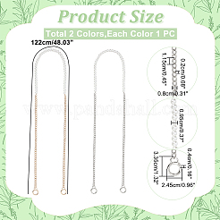 2 шт. 2-цветные ремни для сумочки через плечо с имитацией жемчуга из смолы&nbsp;FIND-WR0009-53