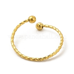 Ионное покрытие(ip) 304 нержавеющая сталь бисерное открытое кольцо-манжета для женщин&nbsp;RJEW-E070-02G