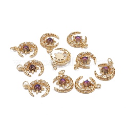 Латунные подвески из прозрачного кубического циркония с микропаве&nbsp;X1-ZIRC-C024-06G-01