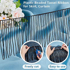 1 ярд пластиковой ленты с кисточками и бусинами&nbsp;DIY-OC0013-14A