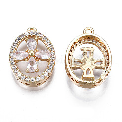 Латунные микропаве прозрачные подвески с фианитом&nbsp;KK-S359-106-RS