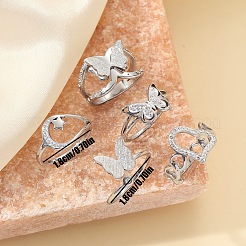 Комплекты колец-манжет/палец из нержавеющей стали и полимерной глины со стразами&nbsp;FS-WG0D843-03