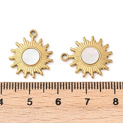 Подвески из натуральной белой ракушки из нержавеющей стали 304&nbsp;STAS-L288-15G-02