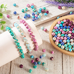 96 шт. 6 стилей окрашенных бусин из натуральной и синтетической императорской яшмы&nbsp;G-TA0002-40