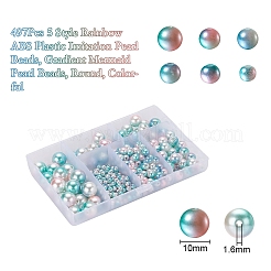 497шт 5 стиля радуги абс пластик имитация жемчуга&nbsp;OACR-YW0001-09B