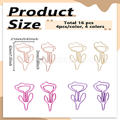 16 шт. 4 цвета железные скрепки&nbsp;AJEW-LP0004-44