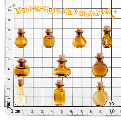 10 шт. 10 вида миниатюрных стеклянных бутылочек&nbsp;GLAA-PH0004-09