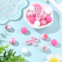 22шт силиконовые фокусные бусины&nbsp;SIL-YW0002-51A