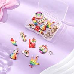 14 шт. 7 стиля подвески из сплава и эмали на тему гордости и радуги&nbsp;ENAM-FP0001-87