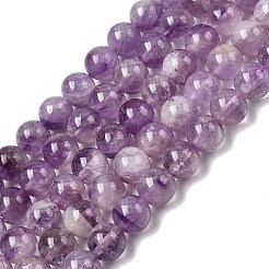 Нити круглых бусин из натурального лавандового аметиста&nbsp;LS-G-O134-08-8mm-01