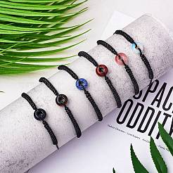 Браслет из плетеных бусин из синтетического голубого золота с пончиками&nbsp;BJEW-SW00047-12