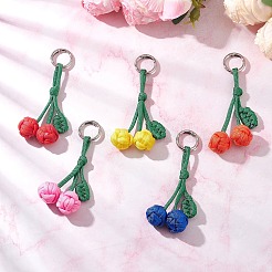 Подвесные украшения из вишневого полиэстера и спандекса&nbsp;HJEW-JM04376