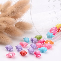 Большое отверстие непрозрачным стиль ремесло акриловые черепаха европейские шарики&nbsp;X-SACR-R697-M64