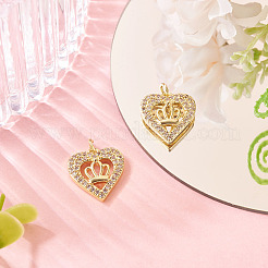 2шт латунные подвески с микропаве и кубическим цирконием&nbsp;KK-TA0002-78B-G