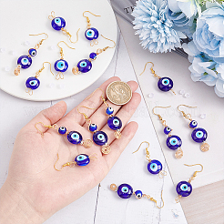 8 пара сережек-подвесок в стиле лэмпворк от сглаза&nbsp;EJEW-PH0001-19