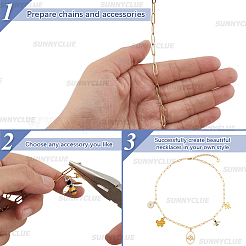 6 шт. 2-х цветные цепочки-скрепки из нержавеющей стали 304&nbsp;NJEW-SC0001-58A