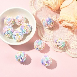 5 шт. бусины ручной работы из светящейся полимерной глины со стразами&nbsp;CLAY-YW0002-51