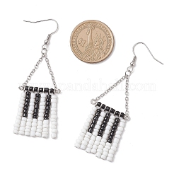 Серьги-подвески из стеклянных бусин ручной работы&nbsp;EJEW-TA00698