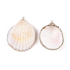 Большие подвески из ракушек из натуральных морских гребешков&nbsp;SSHEL-N038-13
