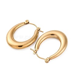 Массивные овальные серьги-кольца из нержавеющей стали 304 с ионным покрытием (IP) для женщин&nbsp;EJEW-F283-08G-1