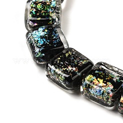 Нити стеклянных бусин из дихроичной фольги ручной работы&nbsp;DICH-U001-07H