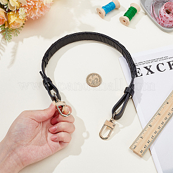 Ручки для сумок из черной микрофибры и искусственной кожи&nbsp;WH0816-033LG