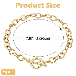 Браслеты-цепочки из нержавеющей стали 304&nbsp;BJEW-YW00017-01