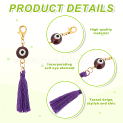 12шт 6 цвета полиэфирная кисточка кулон украшения&nbsp;HJEW-AB00194